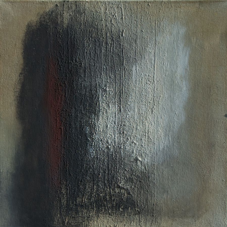 Elke Hoffmann: 9) o.T. (60 x 60, Strukturpaste, Pigmente auf Leinwand)